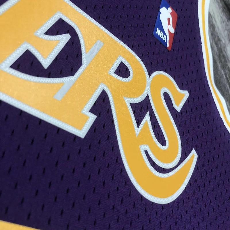 MN Heat pressed Retro jersey NBA Los Angeles Lakers 1998 1999 Season round neck Purple #73 RODMAN