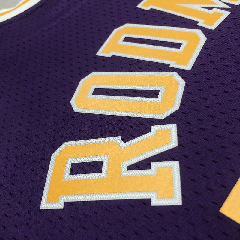 MN Heat pressed Retro jersey NBA Los Angeles Lakers 1998 1999 Season round neck Purple #73 RODMAN