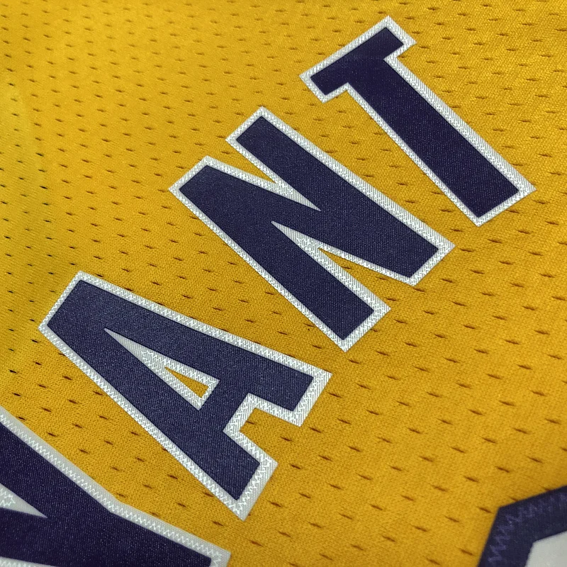 MN Heat pressed Retro jersey:SW NBA Los Angeles Lakers jersey  1999 2000 Season V-neckYellow #8Kobe Bryant