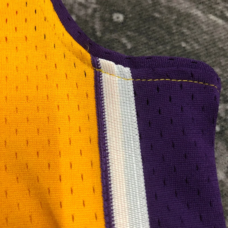 MN Heat pressed Retro jersey:SW NBA Los Angeles Lakers jersey  1999 2000 Season V-neckYellow #8Kobe Bryant