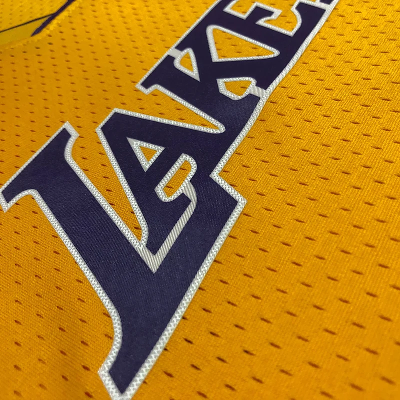 MN Heat pressed Retro jersey:SW NBA Los Angeles Lakers jersey  1999 2000 Season V-neckYellow #8Kobe Bryant