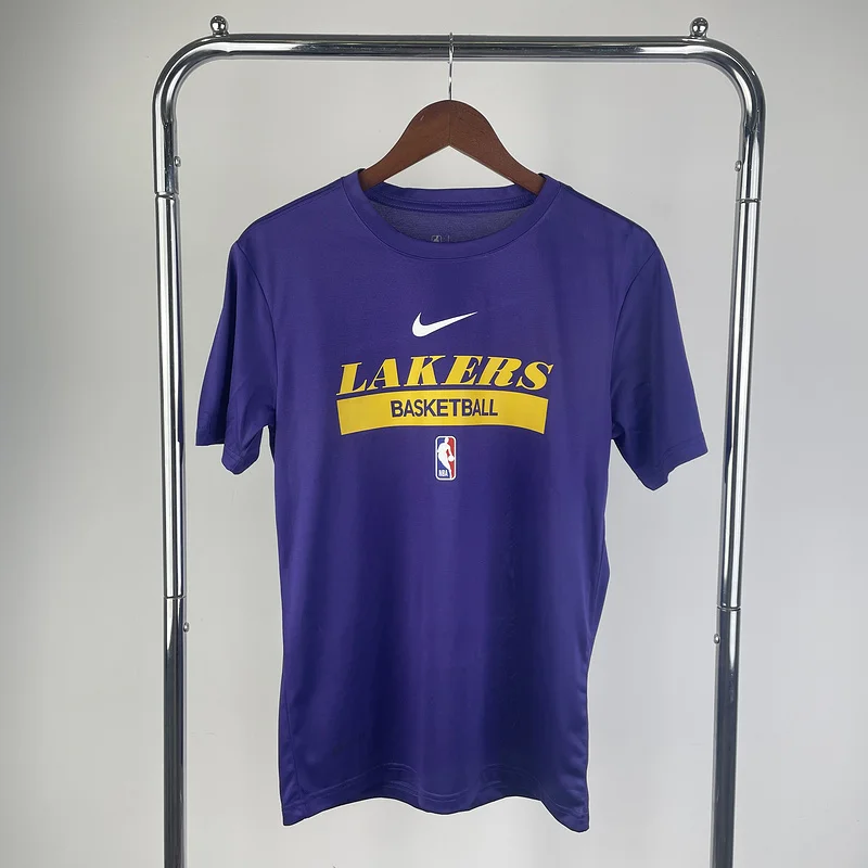 2023 Season NBA Los Angeles Lakers jersey Purple training tshirt