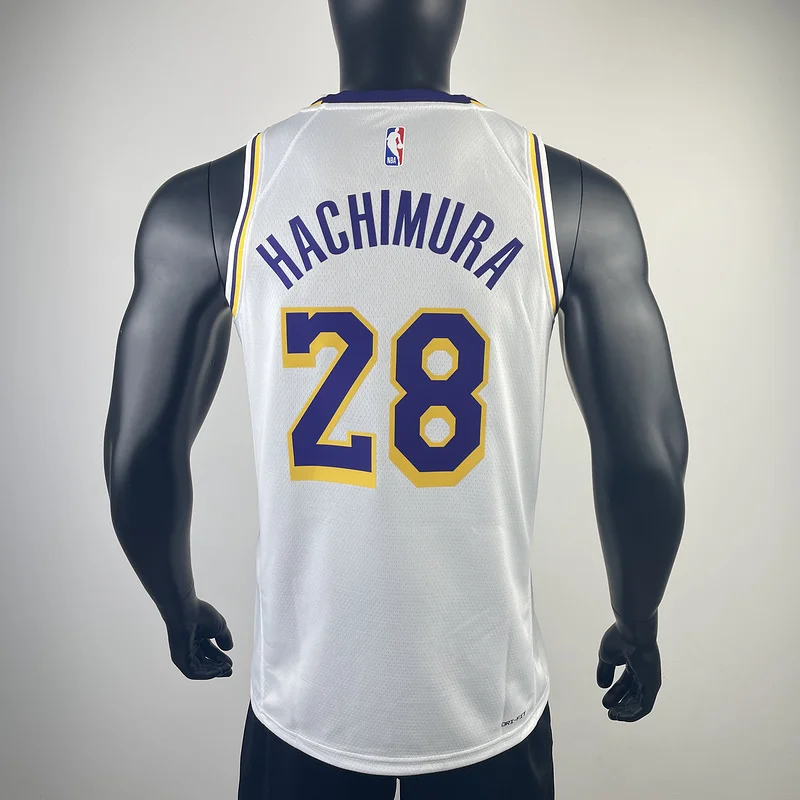 2023 Season NBA Los Angeles Lakers jersey  White #28 Hachimura