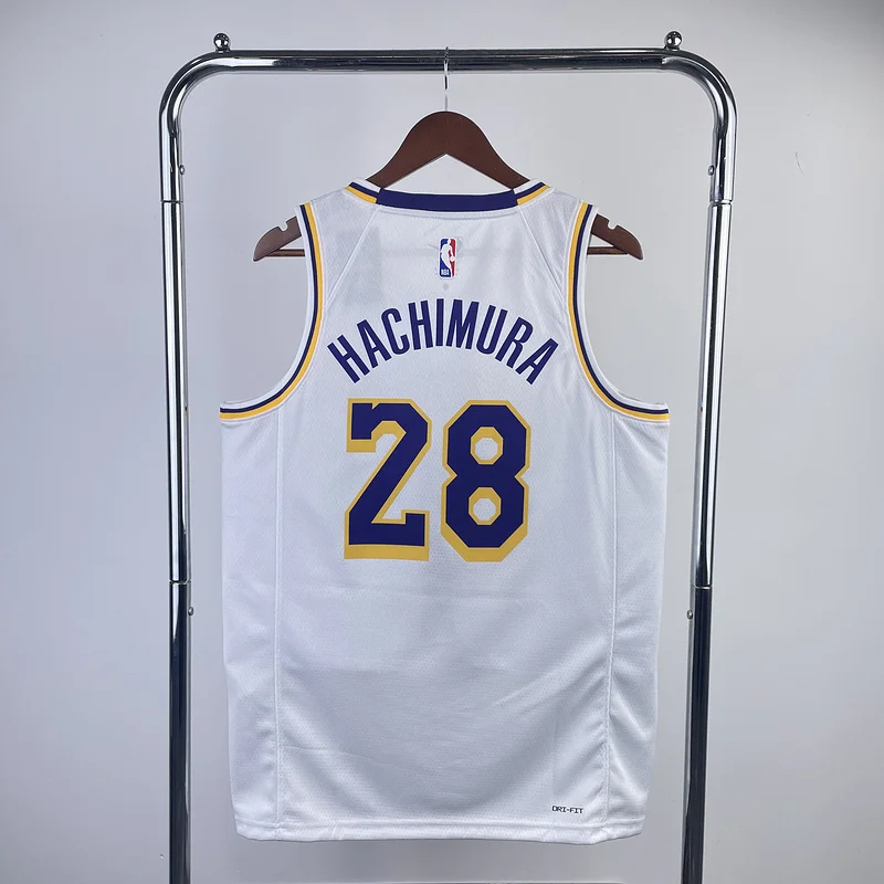 2023 Season NBA Los Angeles Lakers jersey  White #28 Hachimura