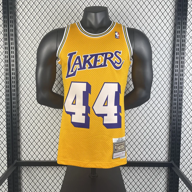 MN Heat pressed Retro jersey:SW NBA Los Angeles Lakers jersey  1971 1972 Season #44 West