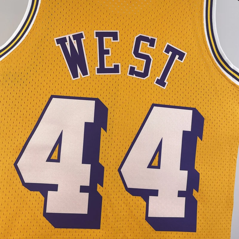 MN Heat pressed Retro jersey:SW NBA Los Angeles Lakers jersey  1971 1972 Season #44 West