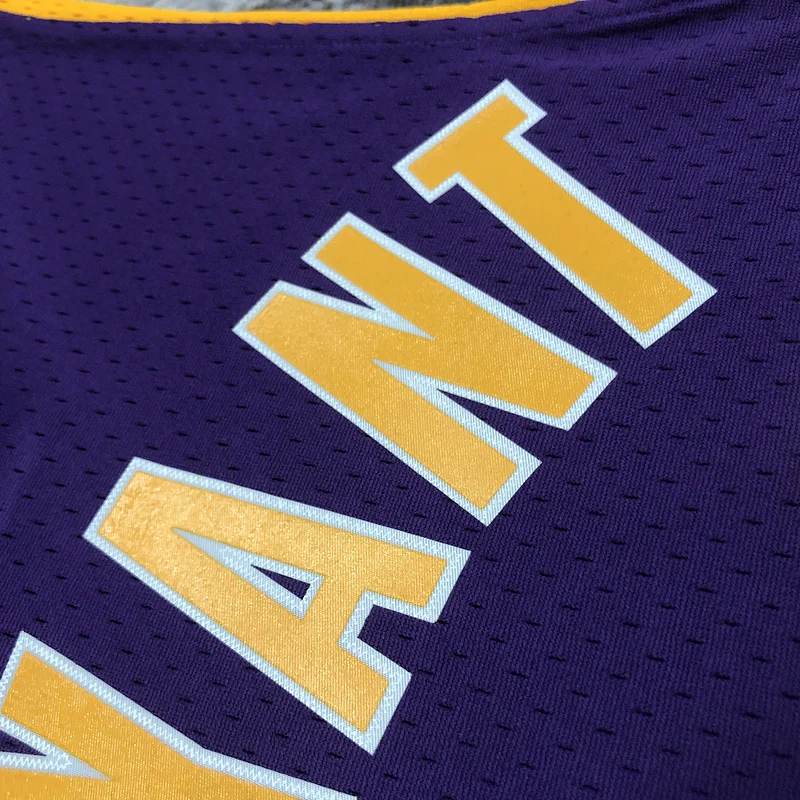 MN Heat pressed retro jersey SW NBA Los Angeles Lakers jersey  2008 2009 Season V-neck Purple色 #24 Kobe Bryant