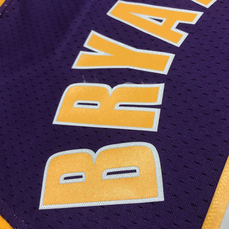 MN Heat pressed retro jersey SW NBA Los Angeles Lakers jersey  2008 2009 Season V-neck Purple色 #24 Kobe Bryant