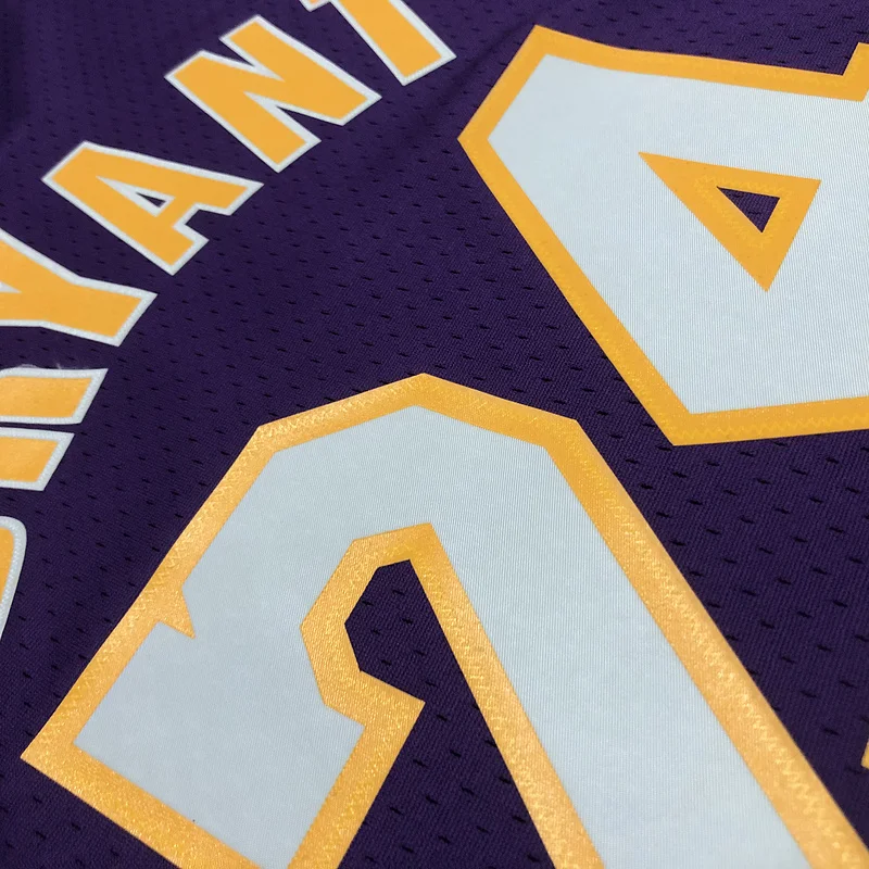 MN Heat pressed retro jersey SW NBA Los Angeles Lakers jersey  2008 2009 Season V-neck Purple色 #24 Kobe Bryant