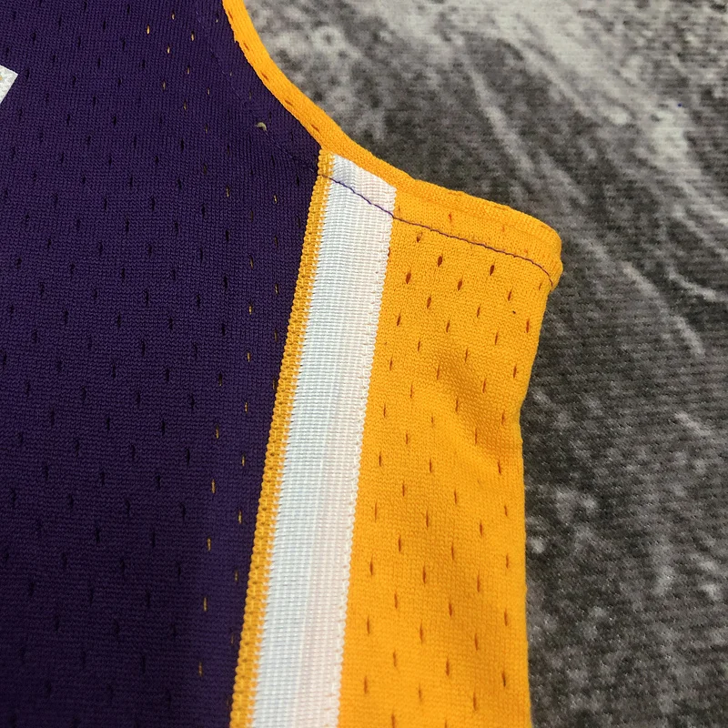 MN Heat pressed retro jersey SW NBA Los Angeles Lakers jersey  2008 2009 Season V-neck Purple色 #24 Kobe Bryant