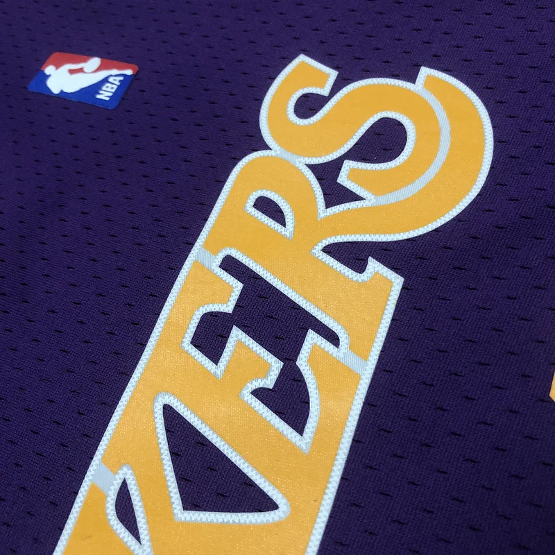 MN Heat pressed retro jersey SW NBA Los Angeles Lakers jersey  2008 2009 Season V-neck Purple色 #24 Kobe Bryant