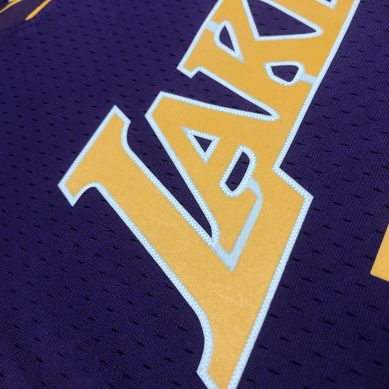 MN Heat pressed retro jersey SW NBA Los Angeles Lakers jersey  2008 2009 Season V-neck Purple色 #24 Kobe Bryant