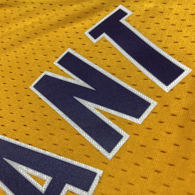 MN Heat pressed Retro jersey:SW NBA Los Angeles Lakers jersey  2008 2009 Season V-neck Yellow #24Kobe Bryant