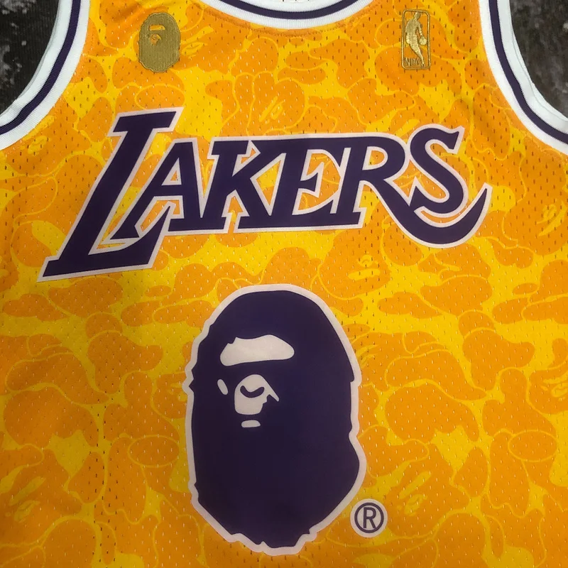 BAPE × M N Co-branded NBA Los Angeles Lakers jersey