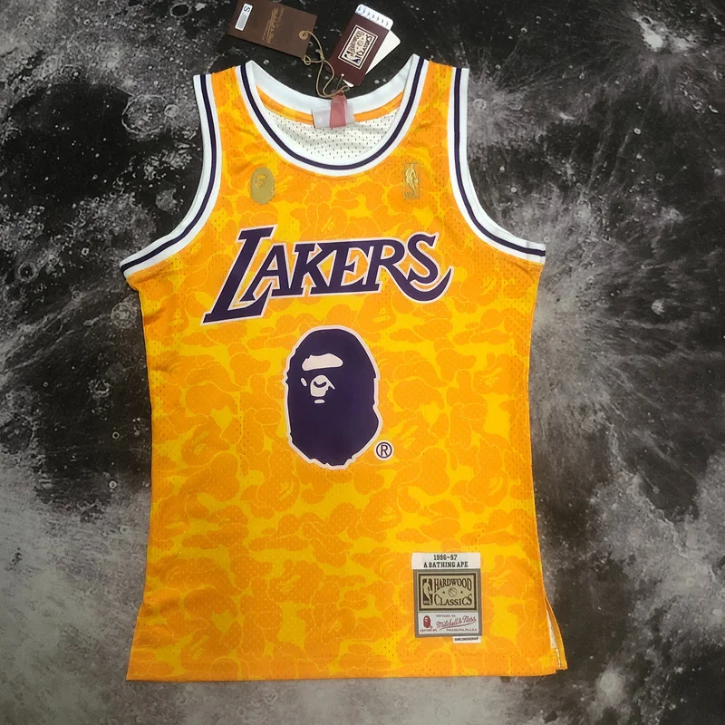 BAPE × M N Co-branded NBA Los Angeles Lakers jersey