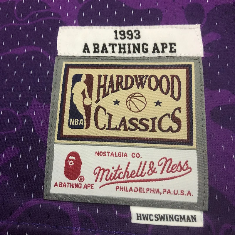 BAPE×M&N Co-branded NBA Los Angeles Lakers jersey  Purple #93