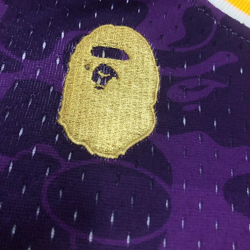 BAPE×M&N Co-branded NBA Los Angeles Lakers jersey  Purple #93