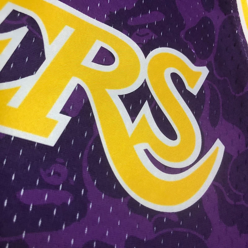 BAPE×M&N Co-branded NBA Los Angeles Lakers jersey  Purple #93