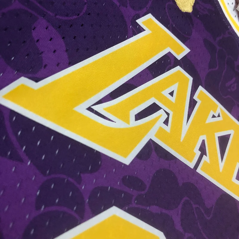 BAPE×M&N Co-branded NBA Los Angeles Lakers jersey  Purple #93