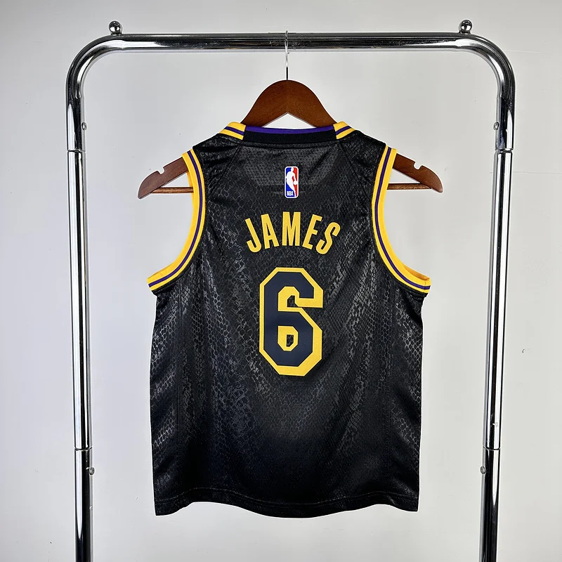 Youth kids NBA Los Angeles Lakers jersey  snake pattern#6 James