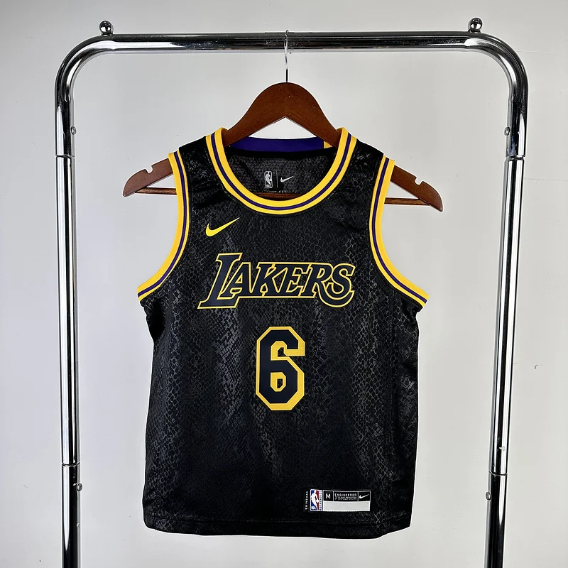 Youth kids NBA Los Angeles Lakers jersey  snake pattern#6 James