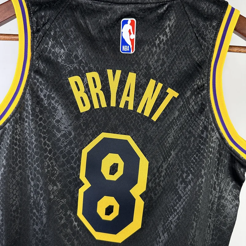 Youth kids Basketball Jersey Los Angeles Lakers snake pattern #8 BRYANT