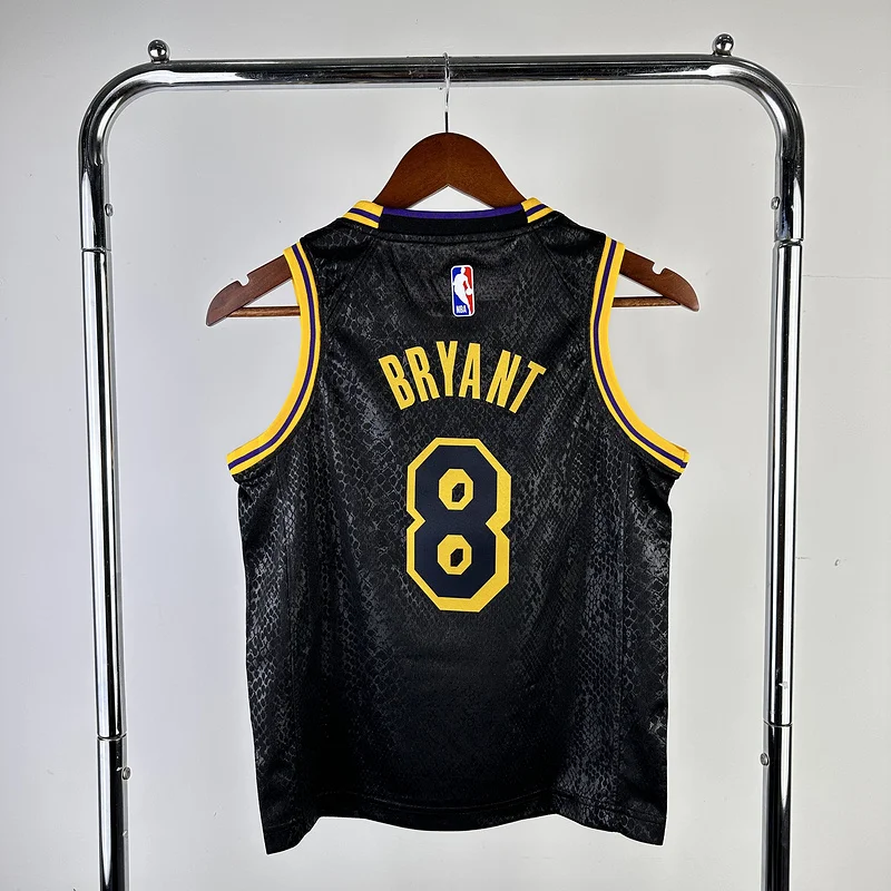 Youth kids Basketball Jersey Los Angeles Lakers snake pattern #8 BRYANT