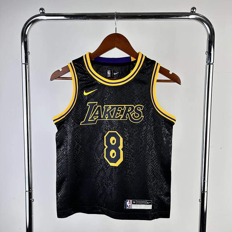 Youth kids Basketball Jersey Los Angeles Lakers snake pattern #8 BRYANT