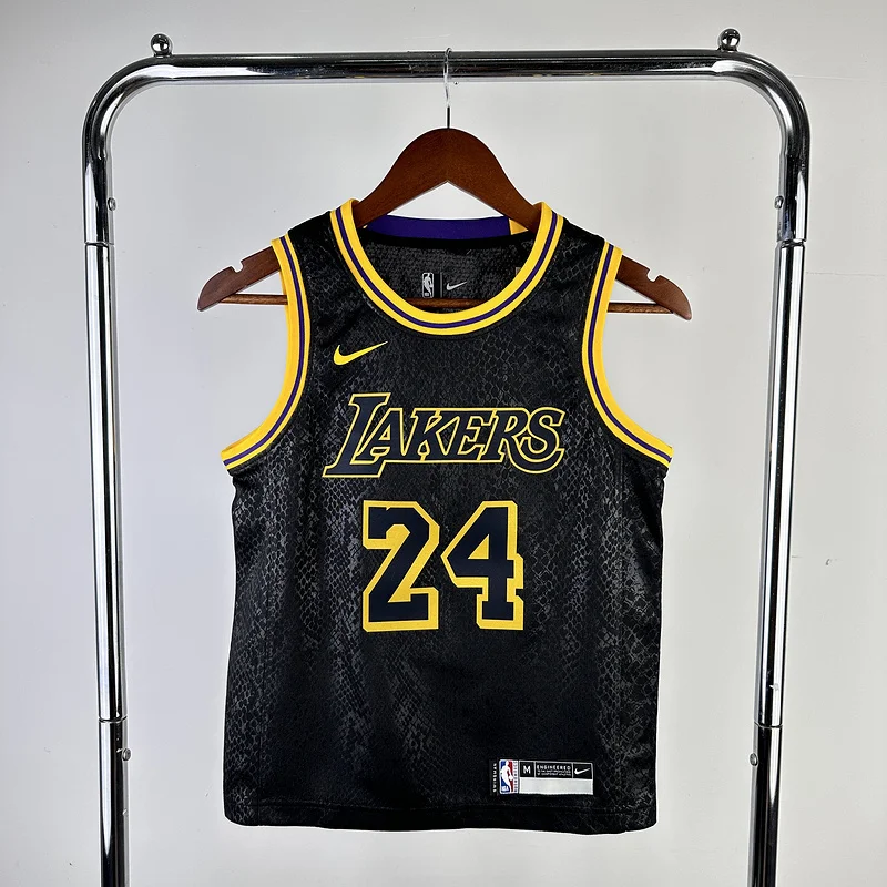 Youth kids Basketball Jersey Los Angeles Lakers snake pattern #24 BRYANT