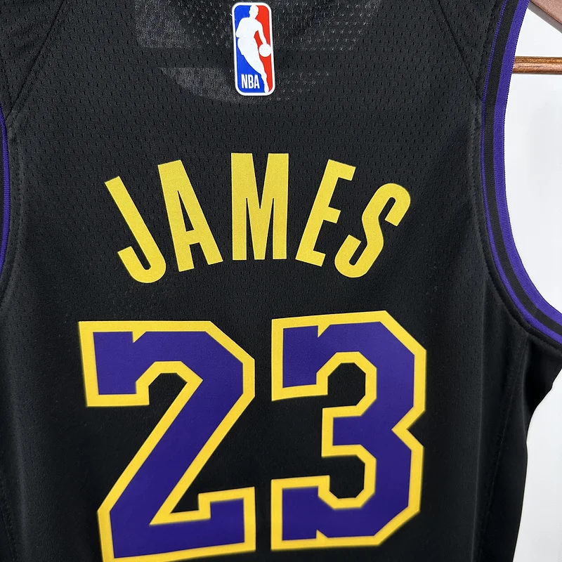 Youth kids Basketball Jersey 2024 Los Angeles Lakers city version #23 JAMES