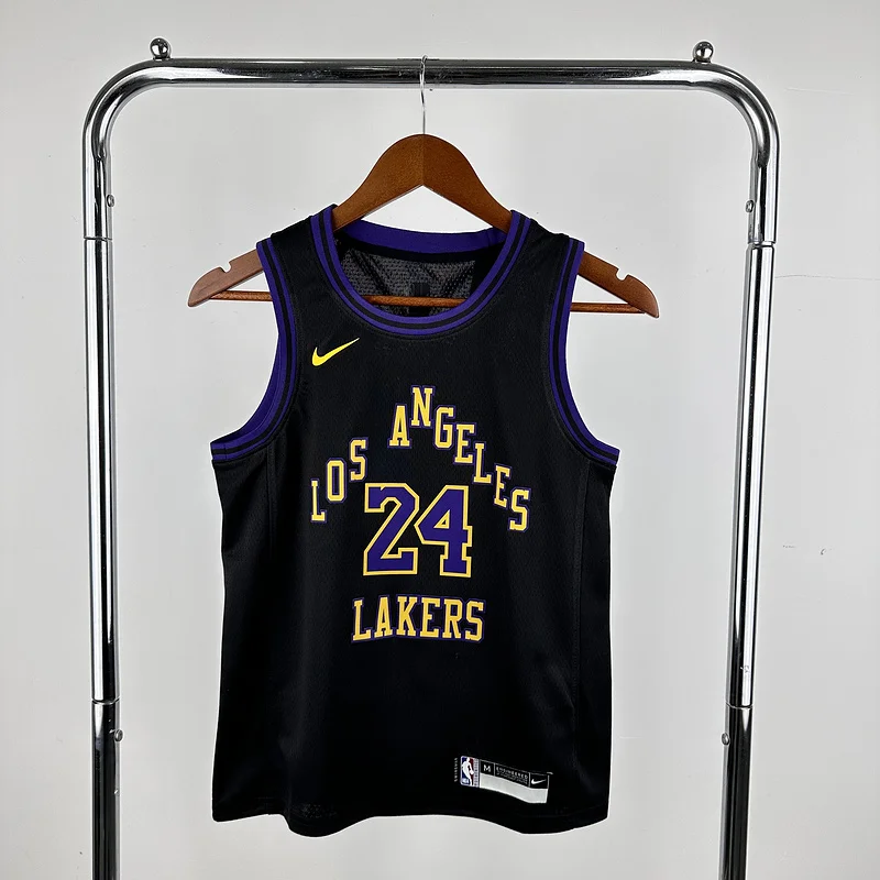 Youth kids Basketball Jersey 2024 Los Angeles Lakers city version #24 BRYANT