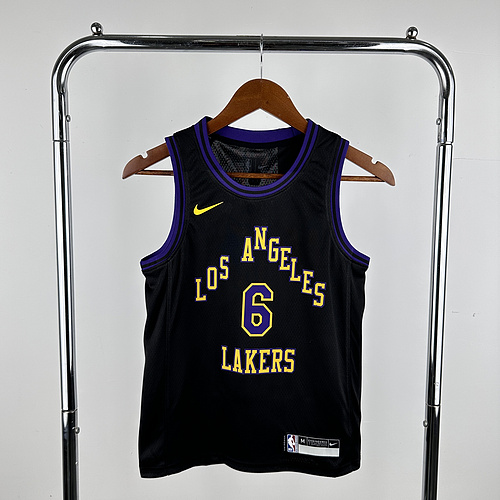 Youth kids 2024 Season NBA Los Angeles Lakers jersey  city version #6 James Los Angeles Lakers