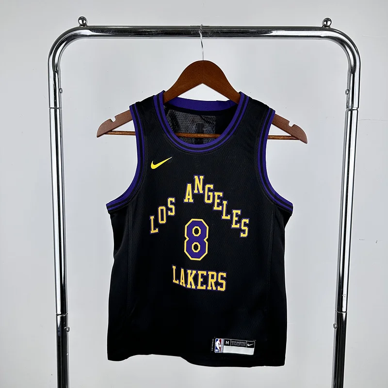 Youth kids 2024 Season NBA Los Angeles Lakers jersey  city version #8 Kobe Bryant