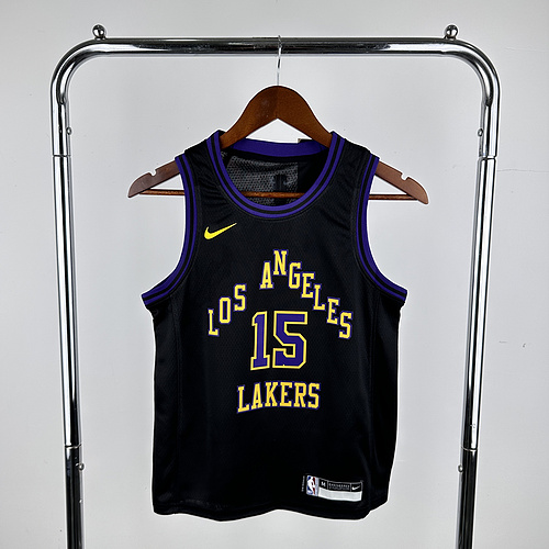 Youth kids 2024 Season NBA Los Angeles Lakers jersey  city version #15 Reaves Los Angeles Lakers