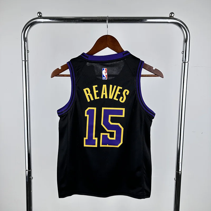 Youth kids 2024 Season NBA Los Angeles Lakers jersey  city version #15 Reaves