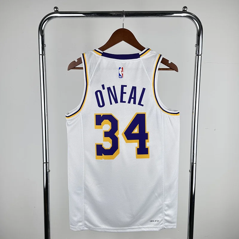 NBA Los Angeles Lakers jersey  round neck White #34 O\'Neal