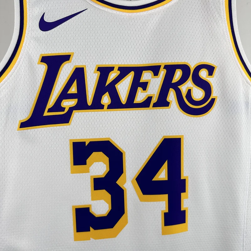 NBA Los Angeles Lakers jersey  round neck White #34 O\'Neal