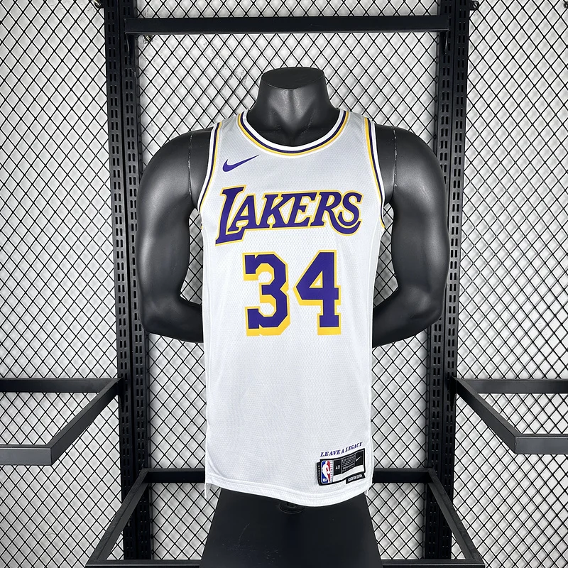 NBA Los Angeles Lakers jersey  round neck White #34 O\'Neal