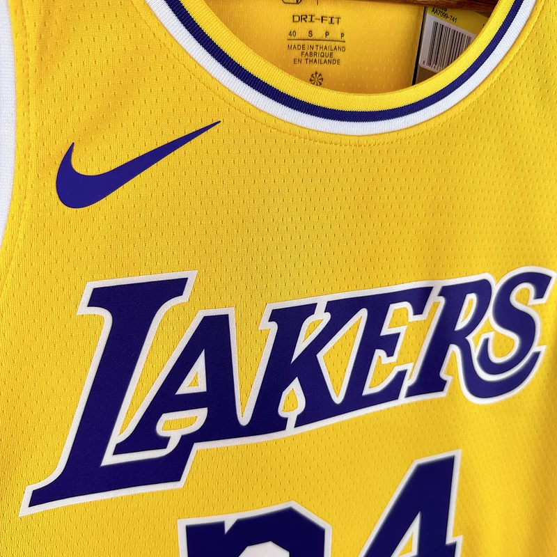 NBA Los Angeles Lakers jersey  round neck Yellow #34 O\'Neal