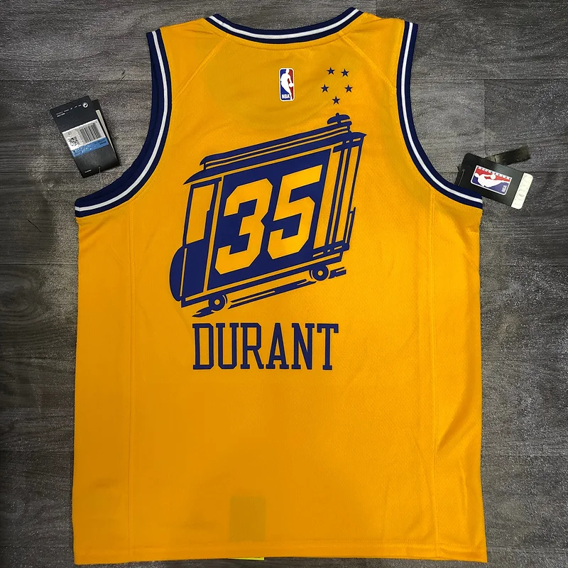 Golden State Warriors Tram version Yellow #35 Durant