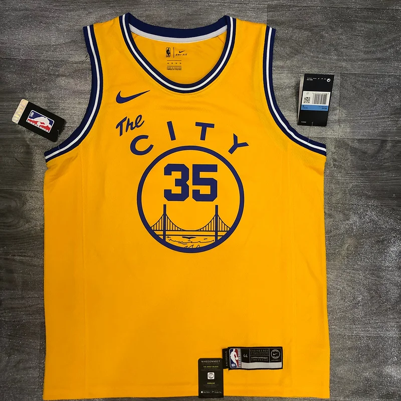 Golden State Warriors Tram version Yellow #35 Durant