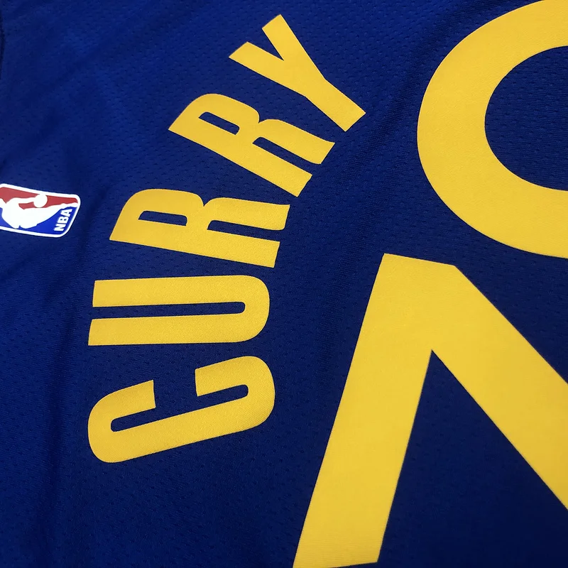 2020 Season Golden State Warriors V-neck blue #30 Curry