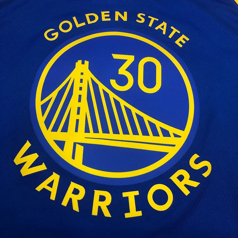 2020 Season Golden State Warriors V-neck blue #30 Curry