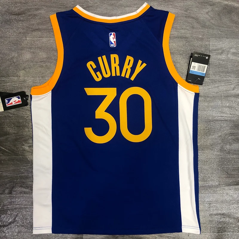 2020 Season Golden State Warriors V-neck blue #30 Curry