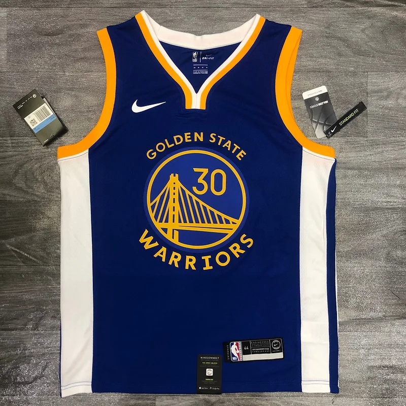 2020 Season Golden State Warriors V-neck blue #30 Curry