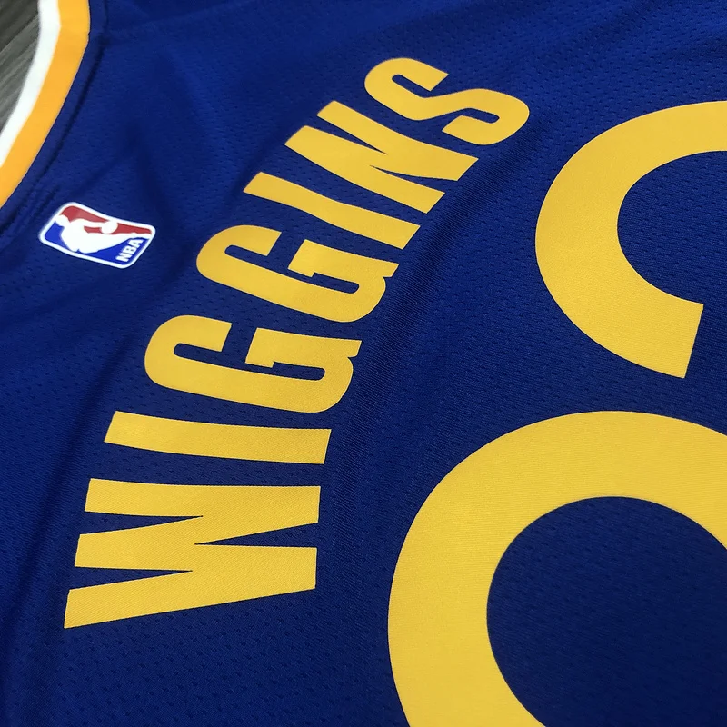 2020 Season Golden State Warriors V-neck blue #22 Wiggins