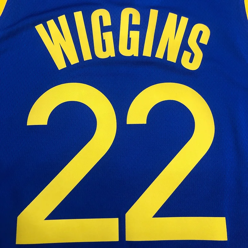 2020 Season Golden State Warriors V-neck blue #22 Wiggins