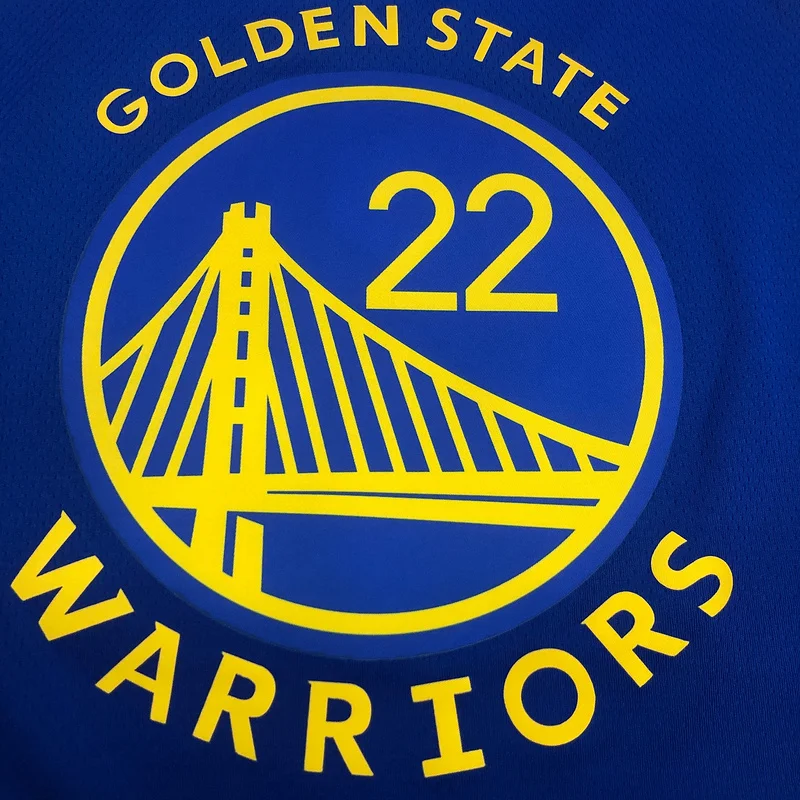 2020 Season Golden State Warriors V-neck blue #22 Wiggins