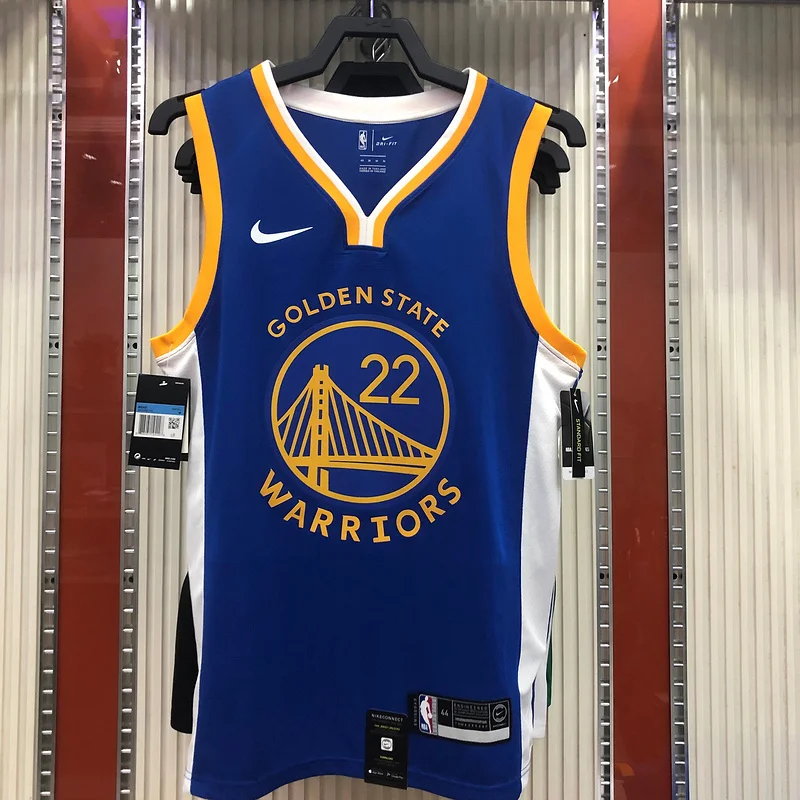 2020 Season Golden State Warriors V-neck blue #22 Wiggins