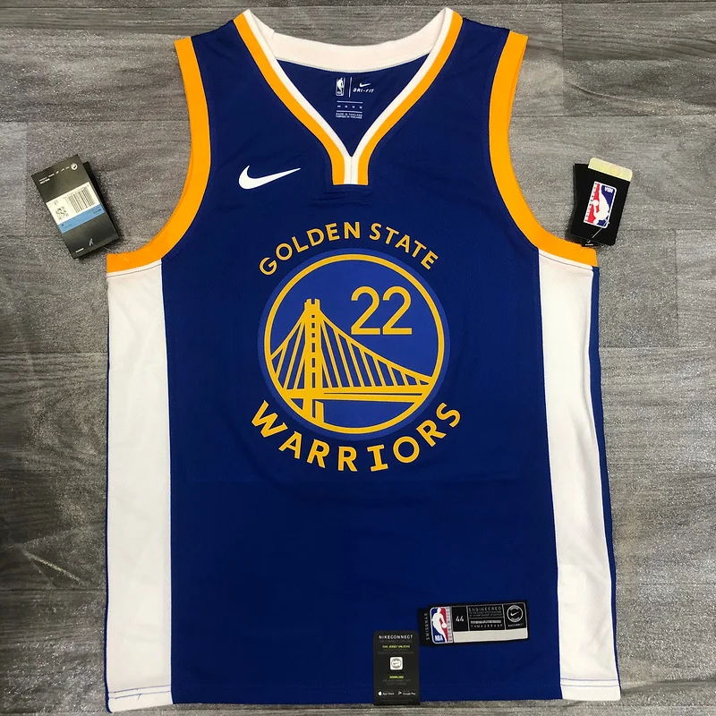 2020 Season Golden State Warriors V-neck blue #22 Wiggins